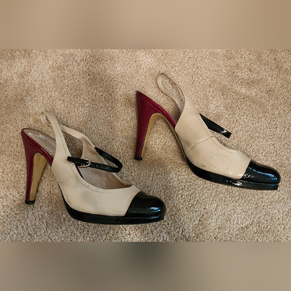 Franco Sarto Two-Tone Slingback Heels